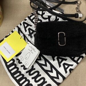 Marc Jacobs Black Furry Bag with Silver Detail